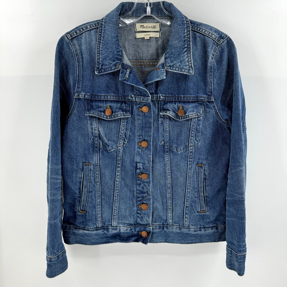 Madewell Size L Blue Classic Button Front Jean Denim Jacket